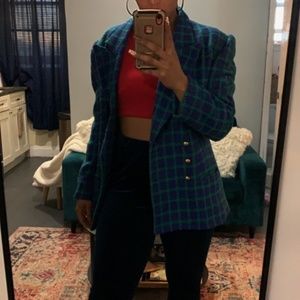 Printed Blazer with shoulder pads